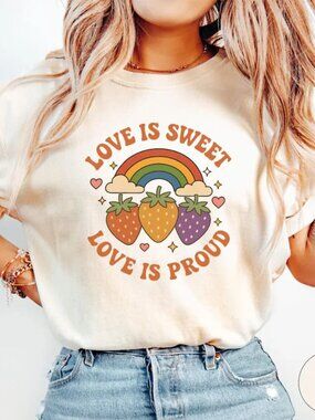 Cute Pride T-shirt, Love Is Proud Tee, Pride Month Love Shirt